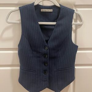 Never Worn Abercrombie Navy Blue Pinstriped Vest